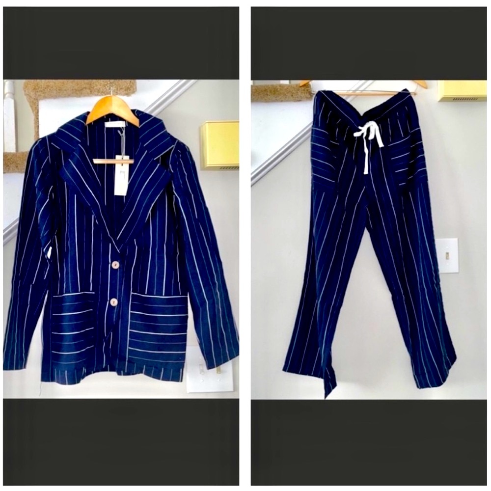 🆕 MODODOC • Striped Outfit - Navy